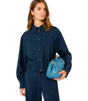 MAX MARA WEEKEND DECANO BLUE SHIRT JACKET