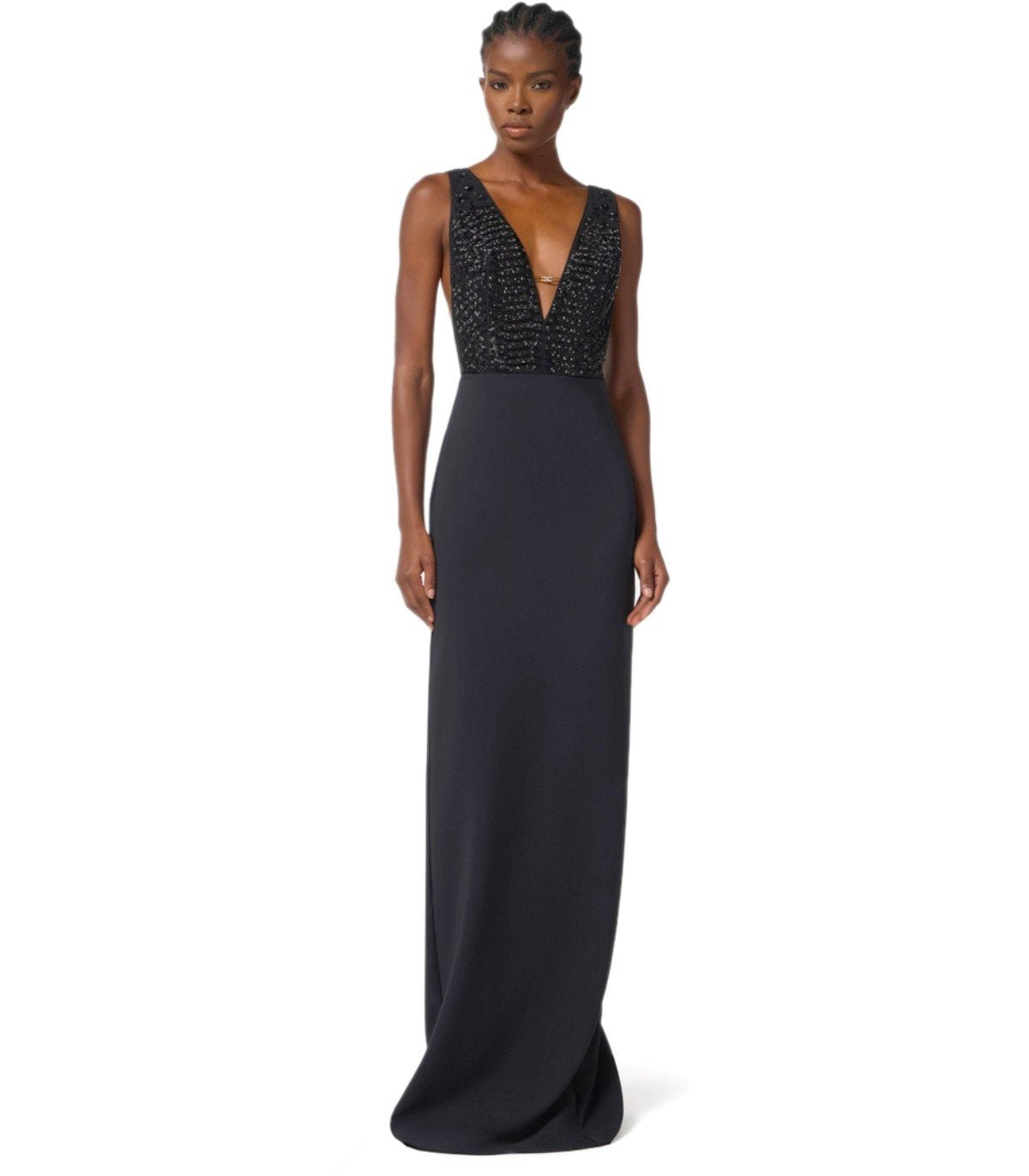 ELISABETTA FRANCHI RED CARPET BLACK DRESS