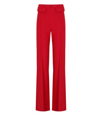 ELISABETTA FRANCHI RED WIDE LEG TROUSERS - 38