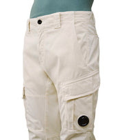 C.P. COMPANY STRETCH SATEEN PISTACHIO SHELL CARGO PANTS