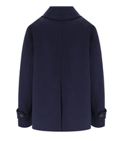 MAX MARA WEEKEND AFONE BLUE DOUBLE-BREASTED CABAN