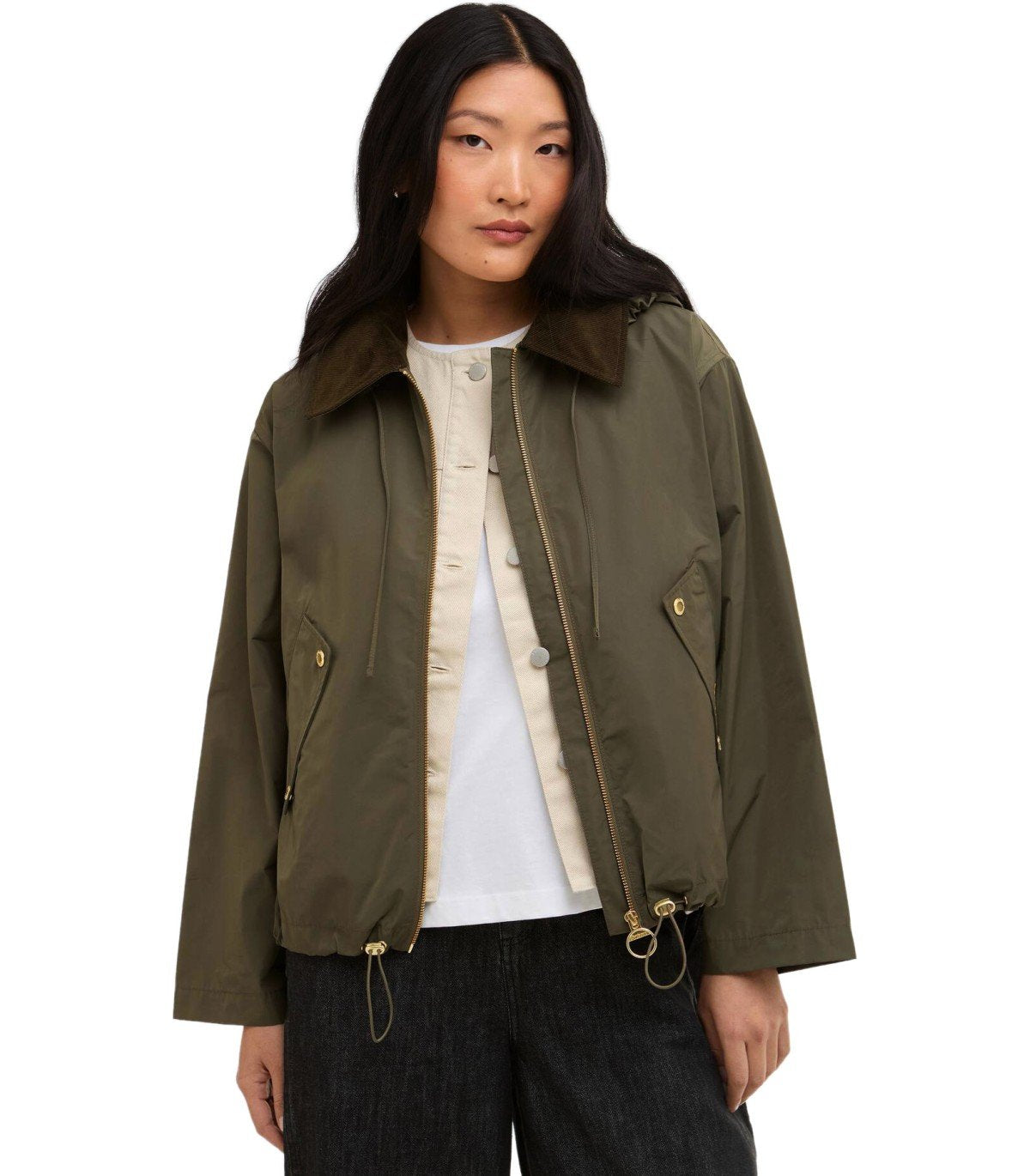 BARBOUR WEAVER GROEN JAS MET CAPUCHON