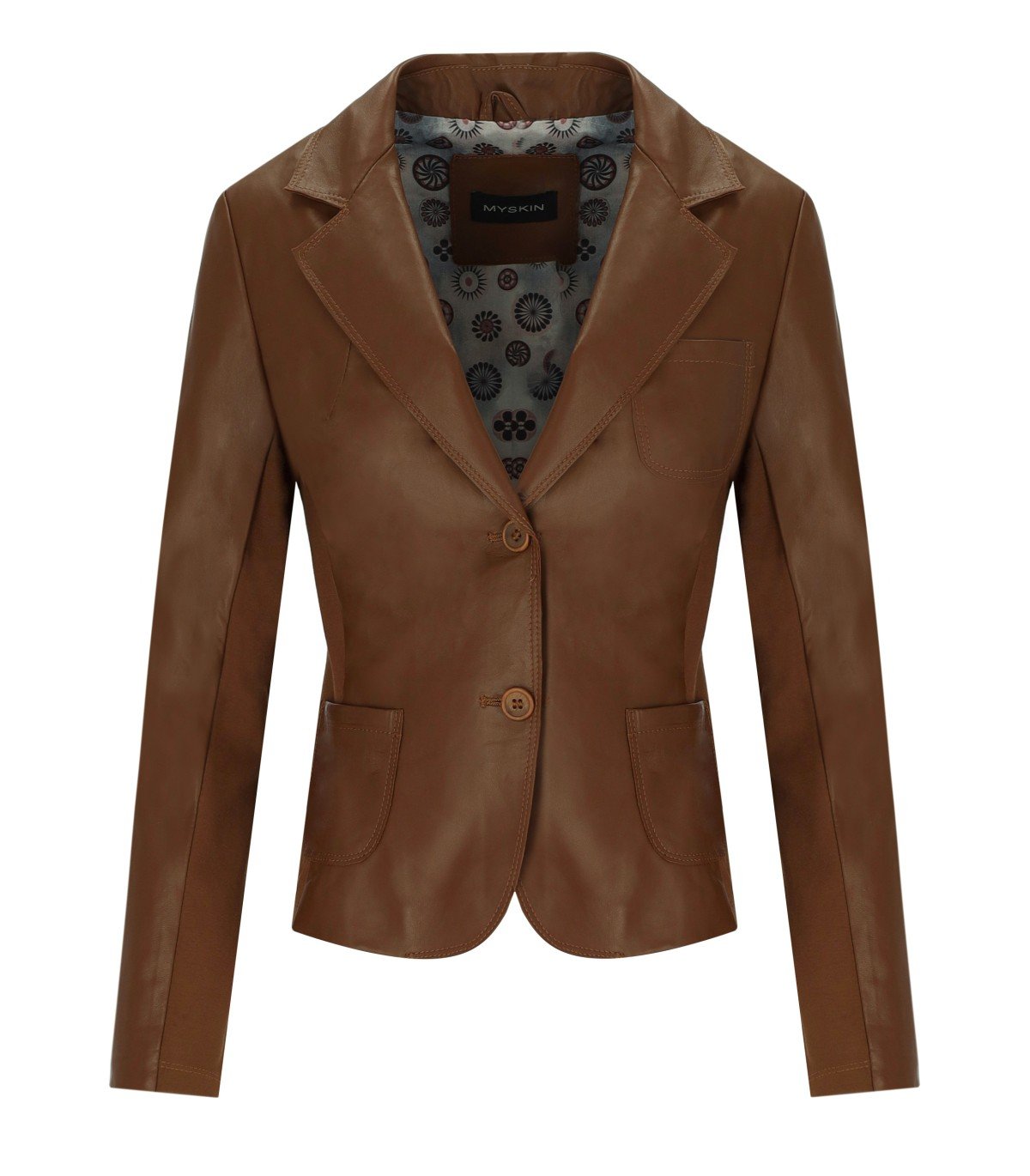 BLAZER À SIMPLE BOUTONNAGE BASIC MARRON MYSKIN