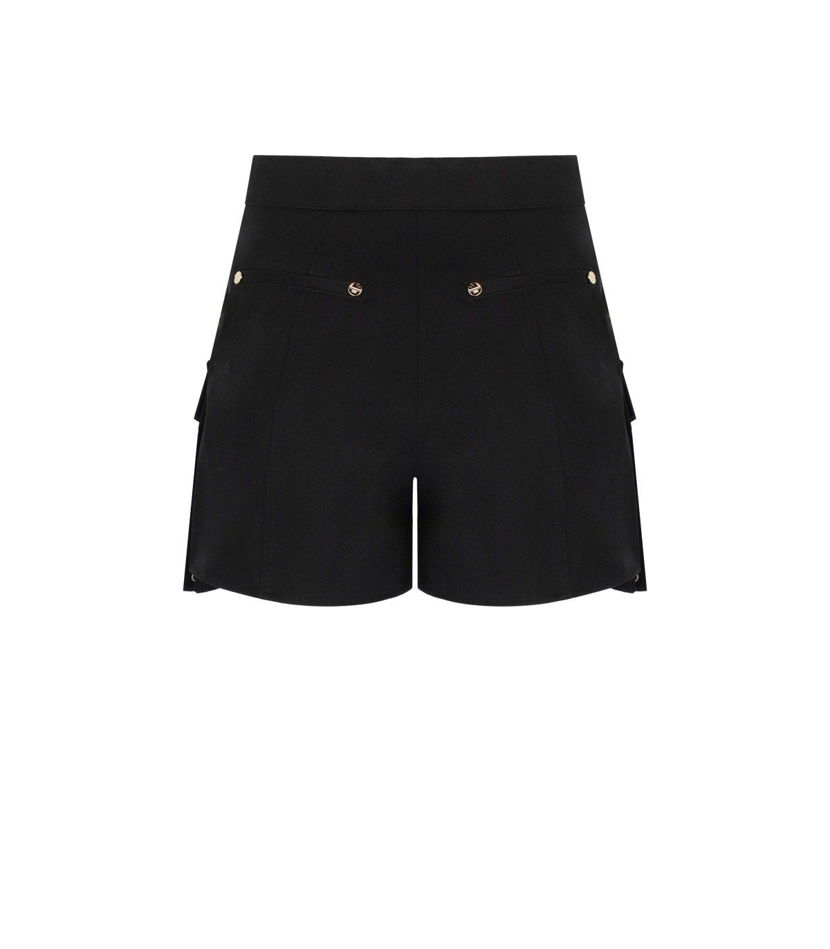 ELISABETTA FRANCHI BLACK SHORTS WITH POCKETS