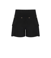 ELISABETTA FRANCHI BLACK SHORTS WITH POCKETS