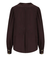ELISABETTA FRANCHI MERLOT BLUSE MIT JUWEL