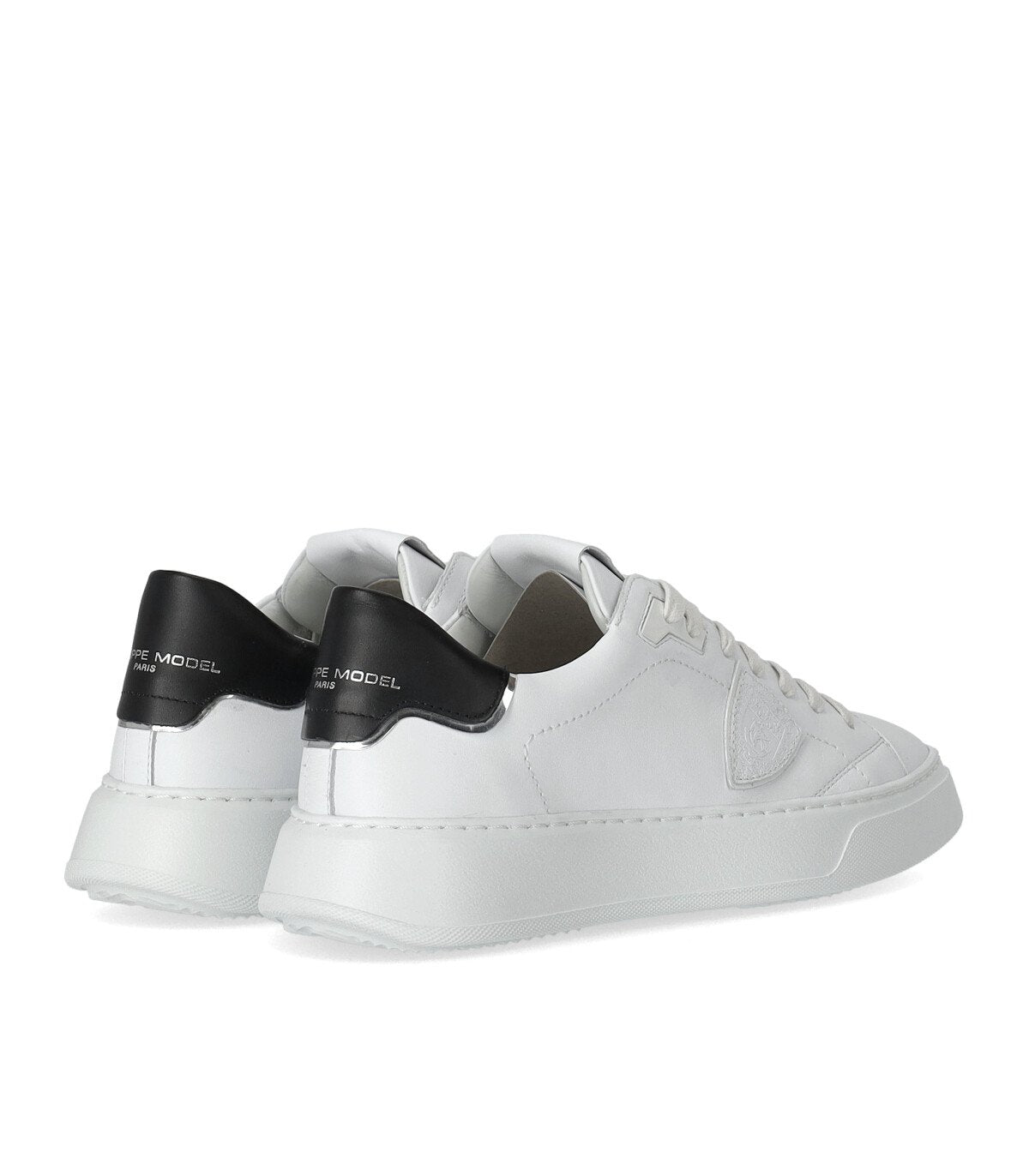 PHILIPPE MODEL TEMPLE WHITE BLACK LEATHER SNEAKER
