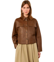 MAX MARA WEEKEND PIOVRA BRAUNER LEDERJACKE