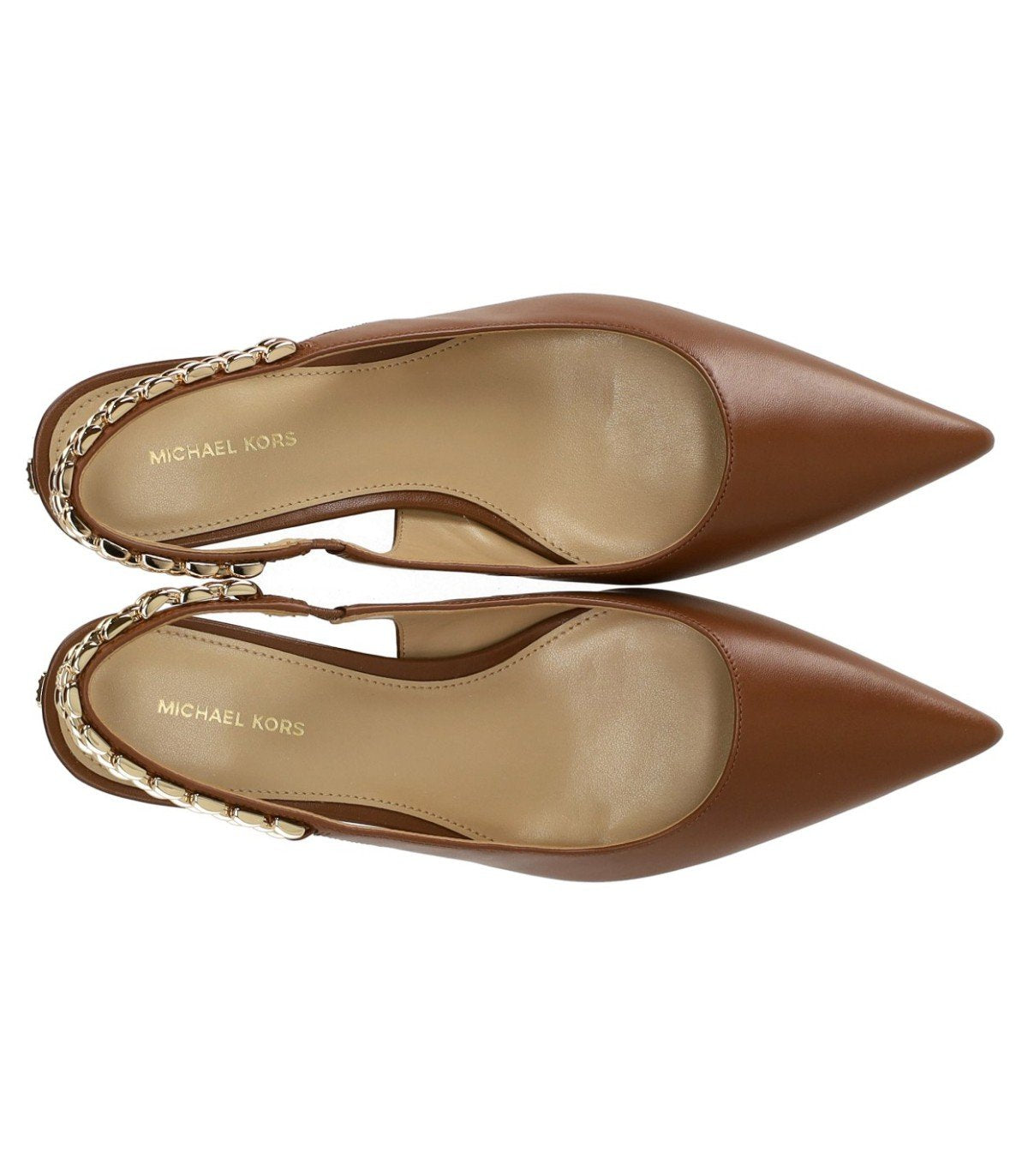 MICHAEL KORS MARCIA SLINGBACK LUGGAGE KITTEN PUMP