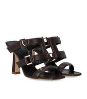 ELISABETTA FRANCHI BRAUNE MULE MIT ABSATZ