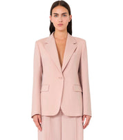 MAX MARA WEEKEND LAMINE PINK SINGLE-BREASTED BLAZER