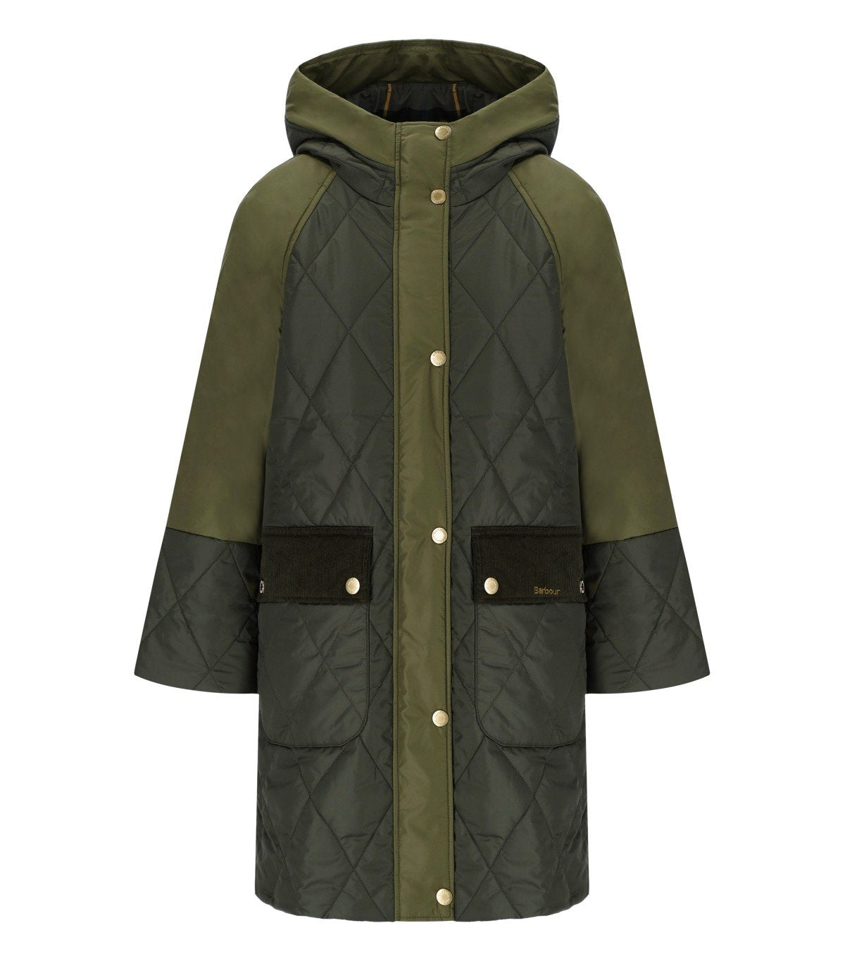 BARBOUR ELSPETH QUILTED GREEN HOODED JACKET