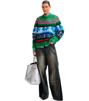 ESSENTIEL ANTWERP IRELANDO GREEN CREWNECK SWEATER