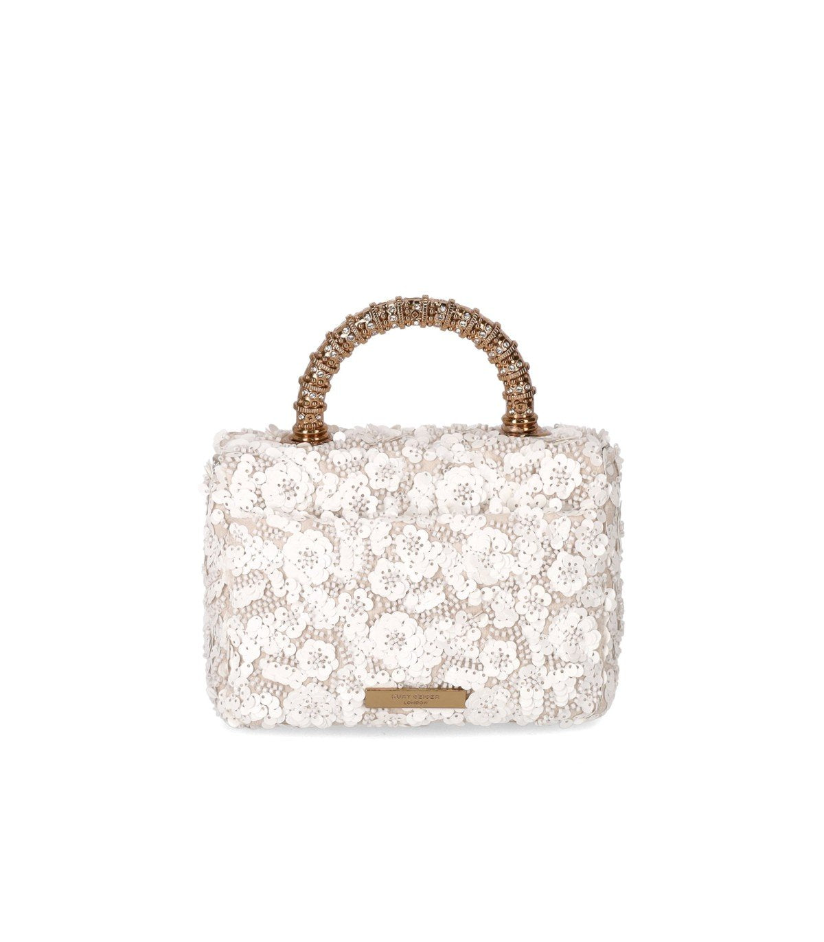 KURT GEIGER KENSINGTON PAILLETTES MINI WEISSE HANDTASCHE