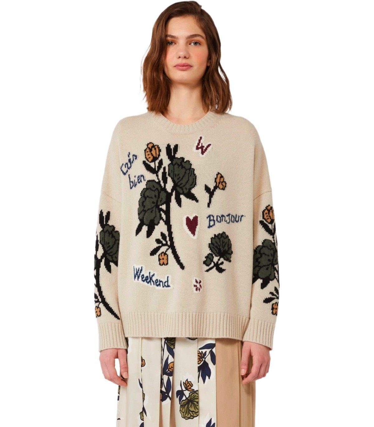 MAGLIONE GIROCOLLO PAVIDI ECRU' MAX MARA WEEKEND