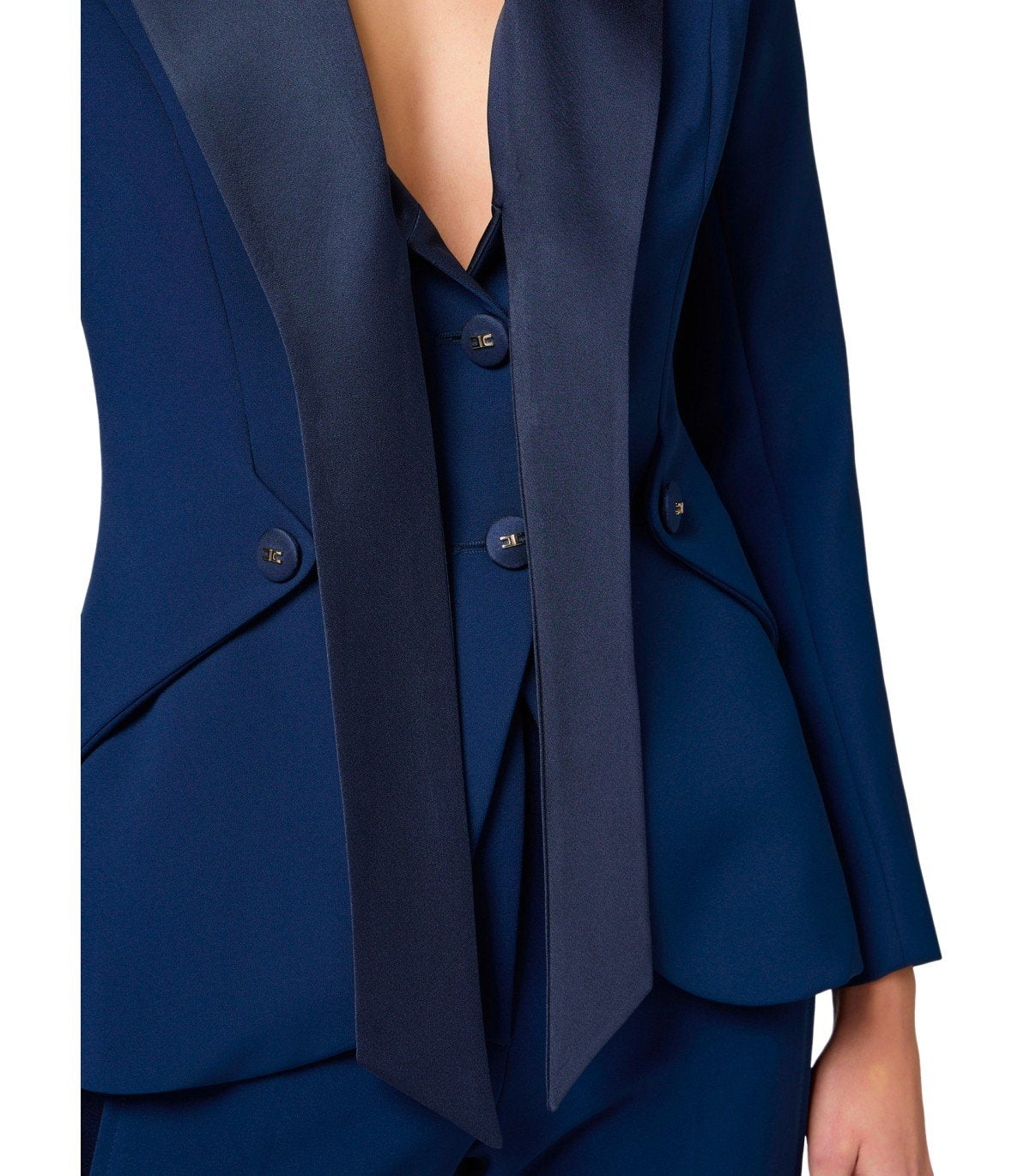 ELISABETTA FRANCHI OLTREMARE CREPE SMOKING JACKET