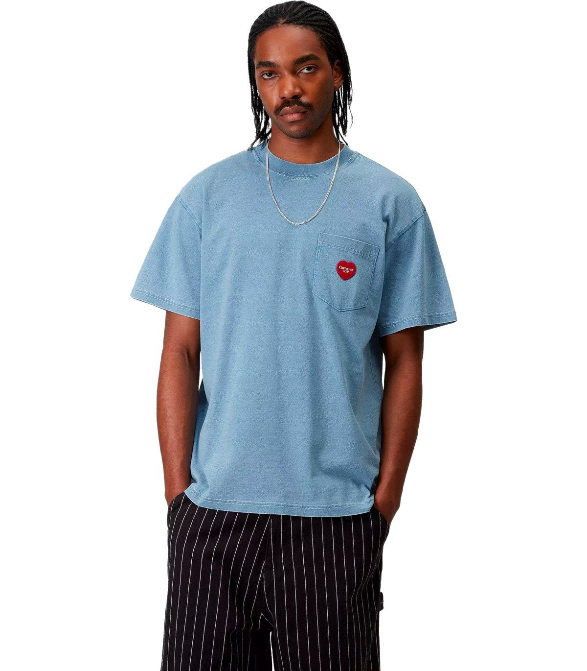 CARHARTT WIP S/S INGO POCKET LIGHT BLUE T-SHIRT