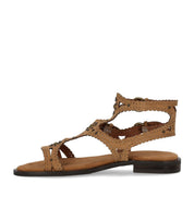 ASH PAPRIKA STUDS CAMEL FLAT SANDAL