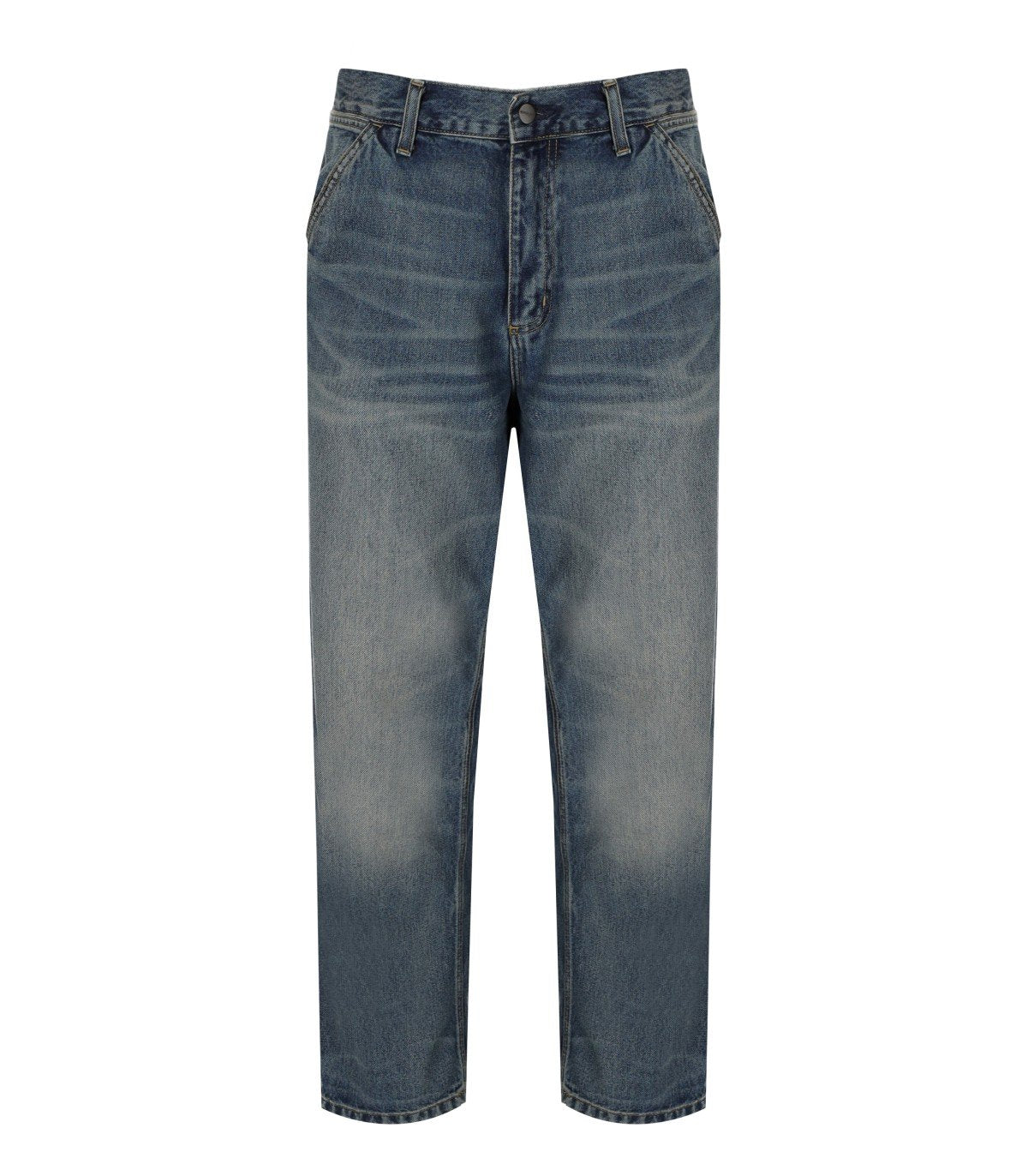 CARHARTT WIP SINGLE KNEE BLUE WORN WASHED JEANS