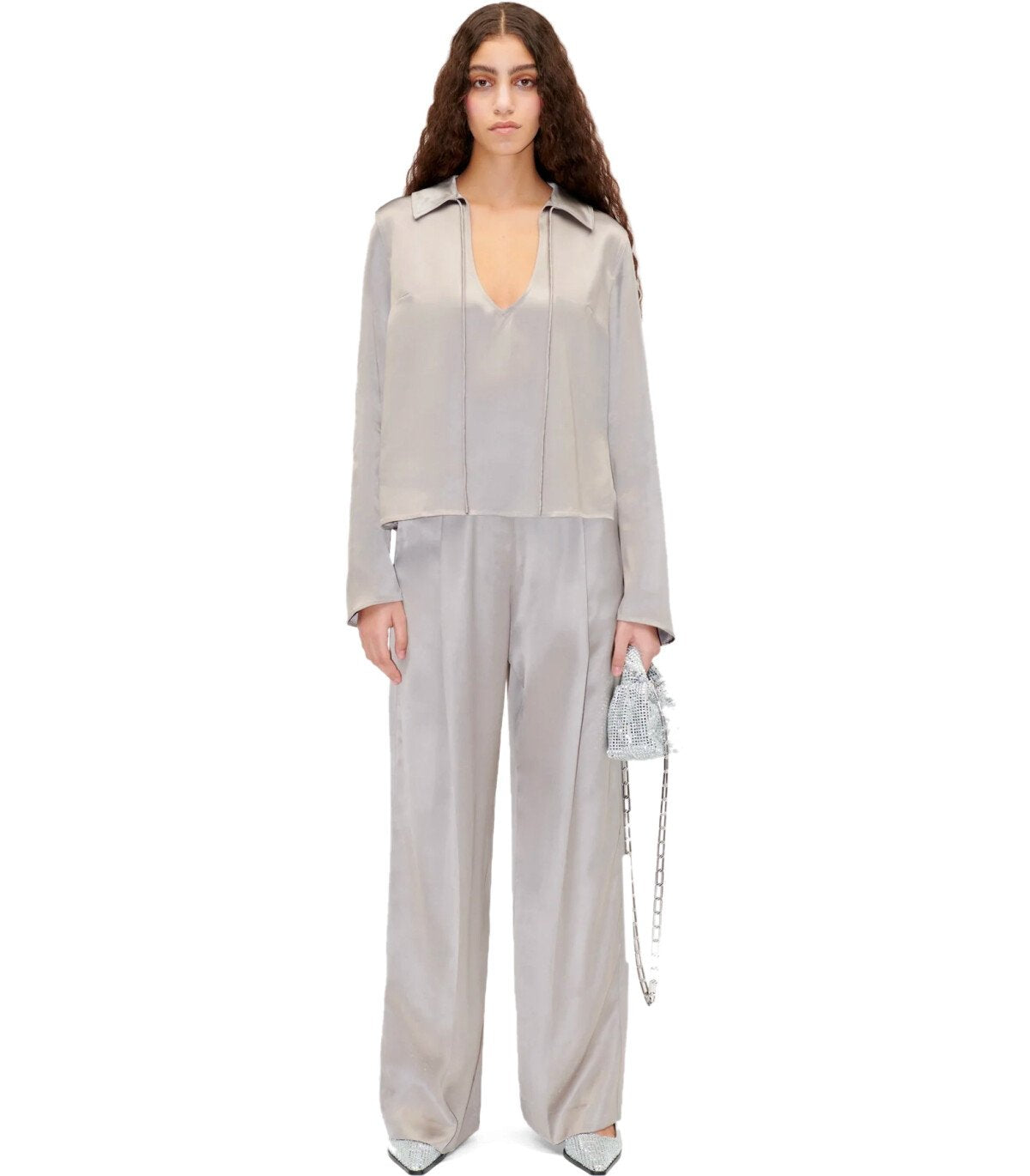 STINE GOYA KLIVE GRAUE BLUSE