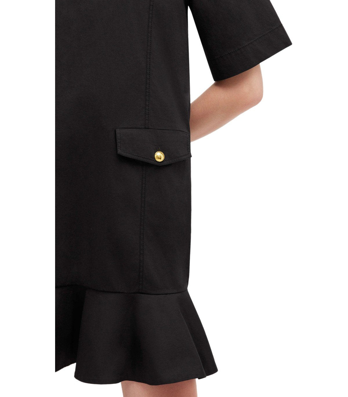 GANNI BLACK STRETCH MINI DRESS