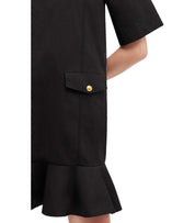 GANNI BLACK STRETCH MINI DRESS