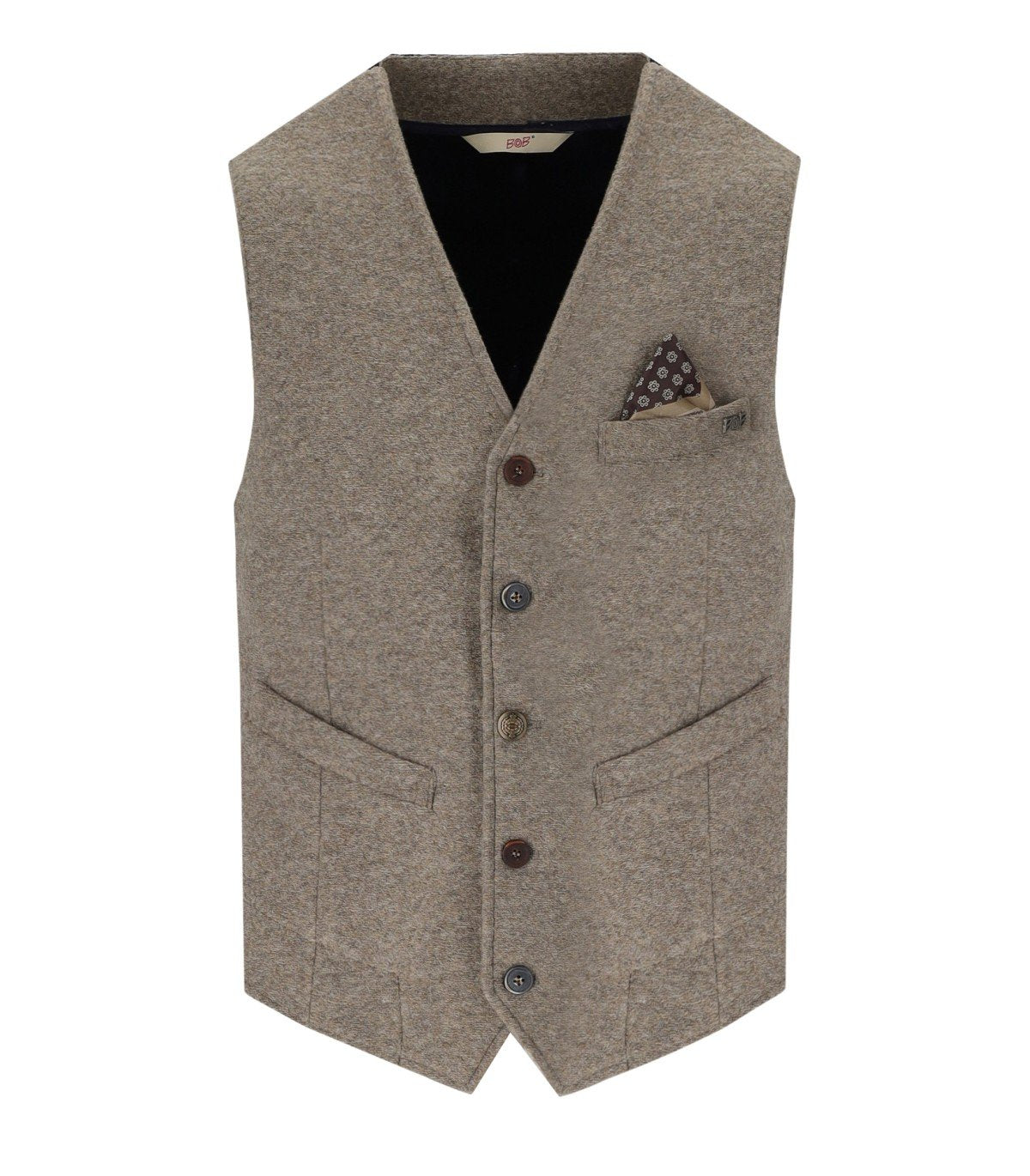 BOB DRUG TAUPE SINGLE-BREASTED VEST