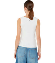 MAX MARA WEEKEND MULTIC WHITE RIBBED TOP