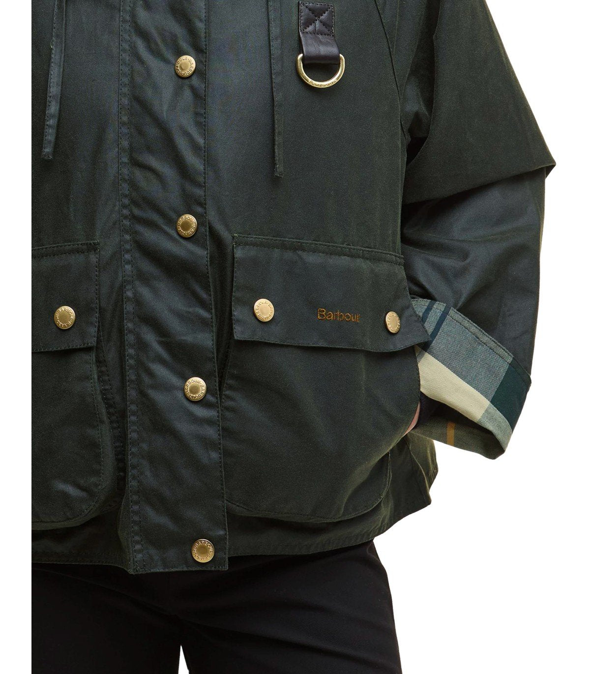 BARBOUR REIGHTON WAX GREEN HOODED JACKET