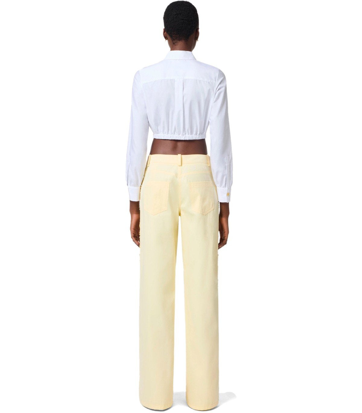 ELISABETTA FRANCHI WHITE CROPPED SHIRT