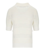 ESSENTIEL ANTWERP JARTS IVORY KNITTED POLOSHIRT