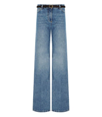 ELISABETTA FRANCHI LIGHT BLUE WIDE LEG JEANS - 26