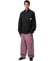 CARHARTT WIP DETROIT HALF ZIP BLACK SWEATER