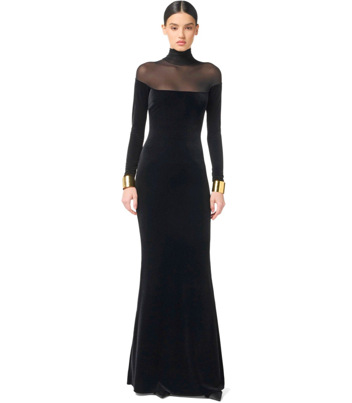 ELISABETTA FRANCHI BLACK RED CARPET DRESS