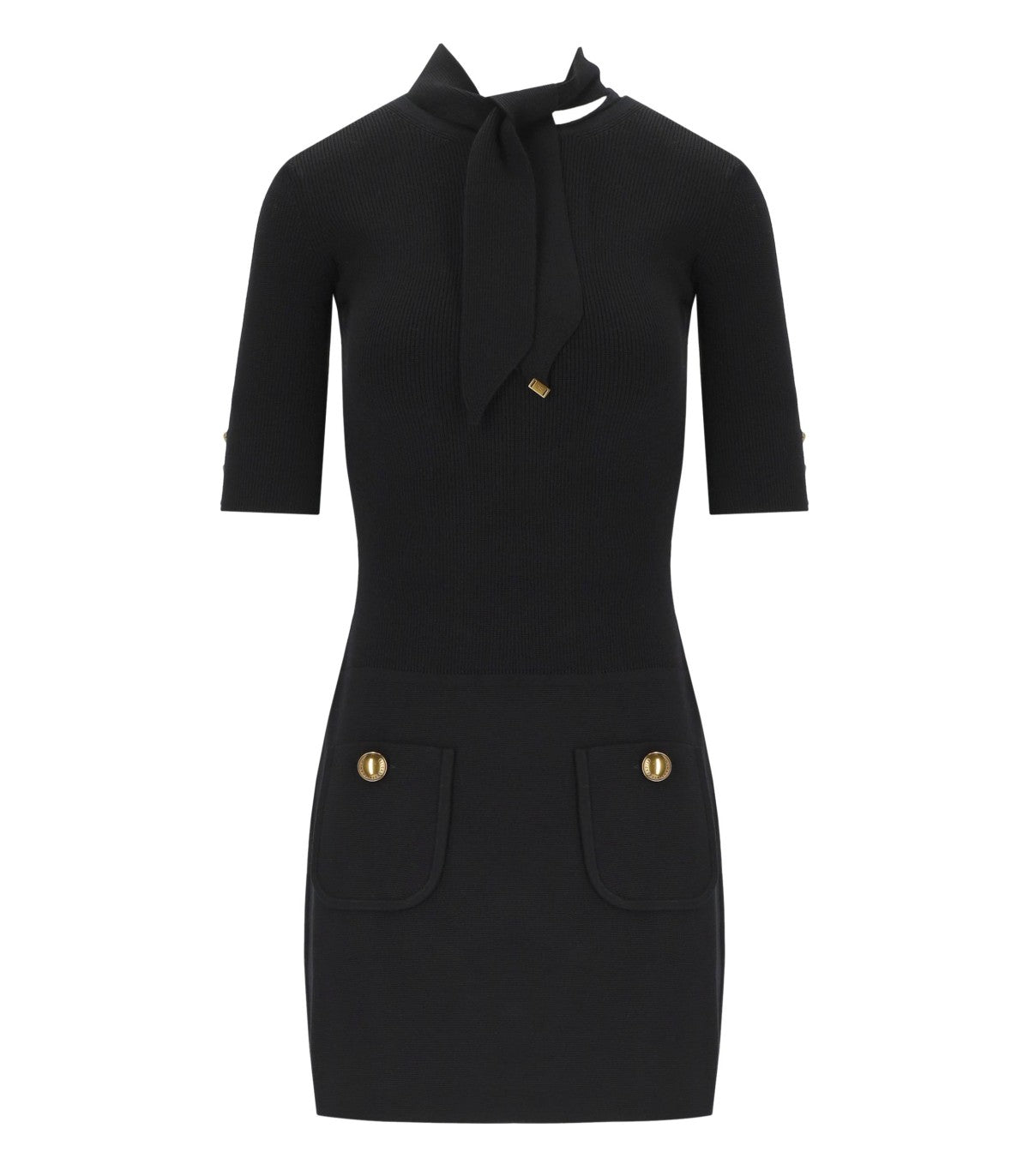 SCHWARZES MINI-STRICKKLEID ELISABETTA FRANCHI