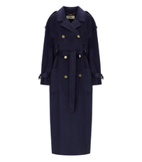 CAPPOTTO CON CINTURA BLU NOTTE ELISABETTA FRANCHI - 40