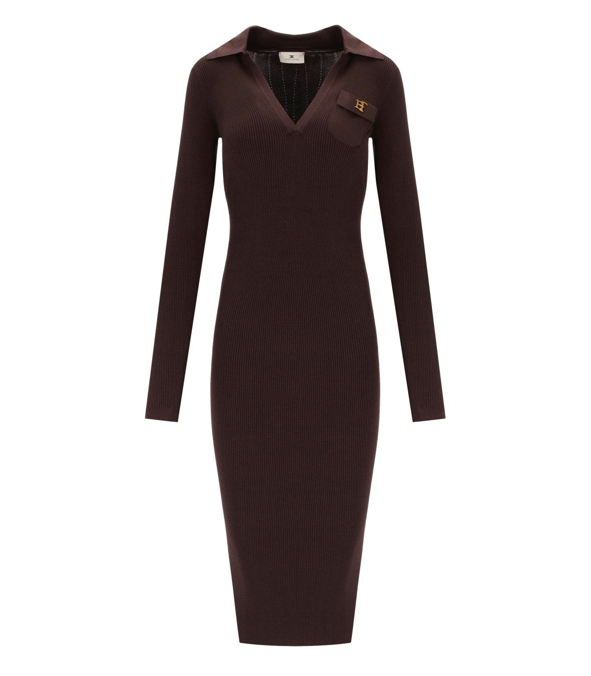 MIDI-STRICKKLEID IN BRAUN VON ELISABETTA FRANCHI
