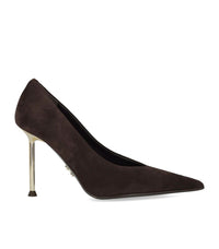 DÉCOLLETÉ POLE IN BROWN SUEDE SERGIO LEVANTESI - 35