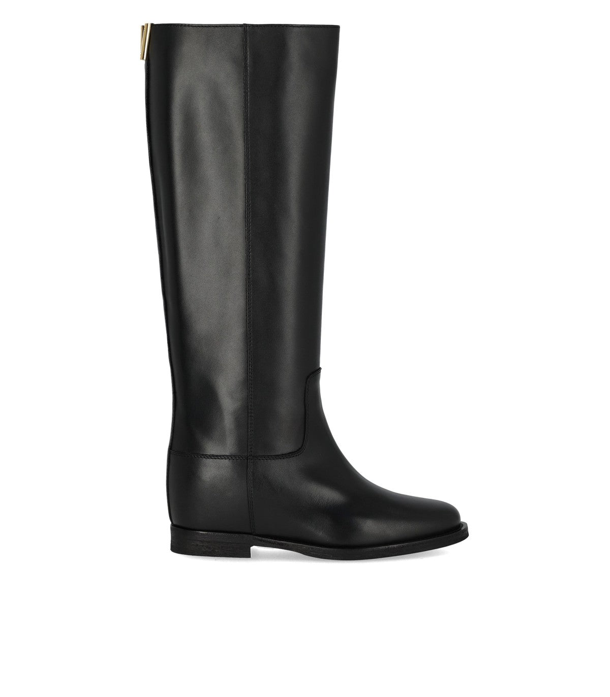 BOTTE EN CUIR NOIR VIA ROMA 15