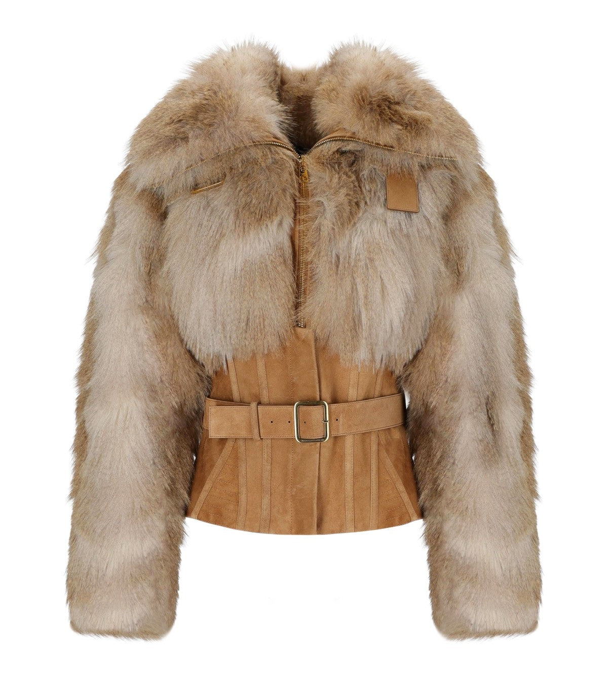 FAUX FUR BUSTIER BEIGE ELISABETTA FRANCHI