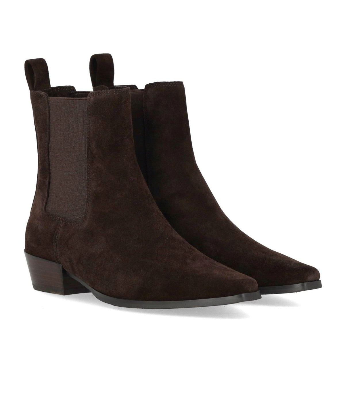 VELOUR SUEDE ANKLE BOOT IN BROWN STRATEGIA