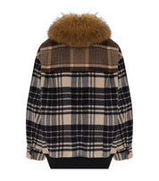 JACKET DIVINA IN WOOL CHECK BROWN MAX MARA WEEKEND