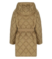LONG BELTED PUFFER JACKET FIDATO BEIGE MAX MARA WEEKEND