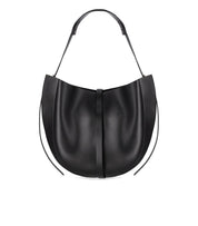 LIZ BLACK LEATHER SHOULDER BAG MINOBOSSI