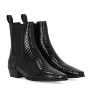 ERCOLE ANKLE BOOT IN BLACK LEATHER STRATEGIA