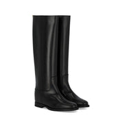 BOTTE EN CUIR NOIR VIA ROMA 15
