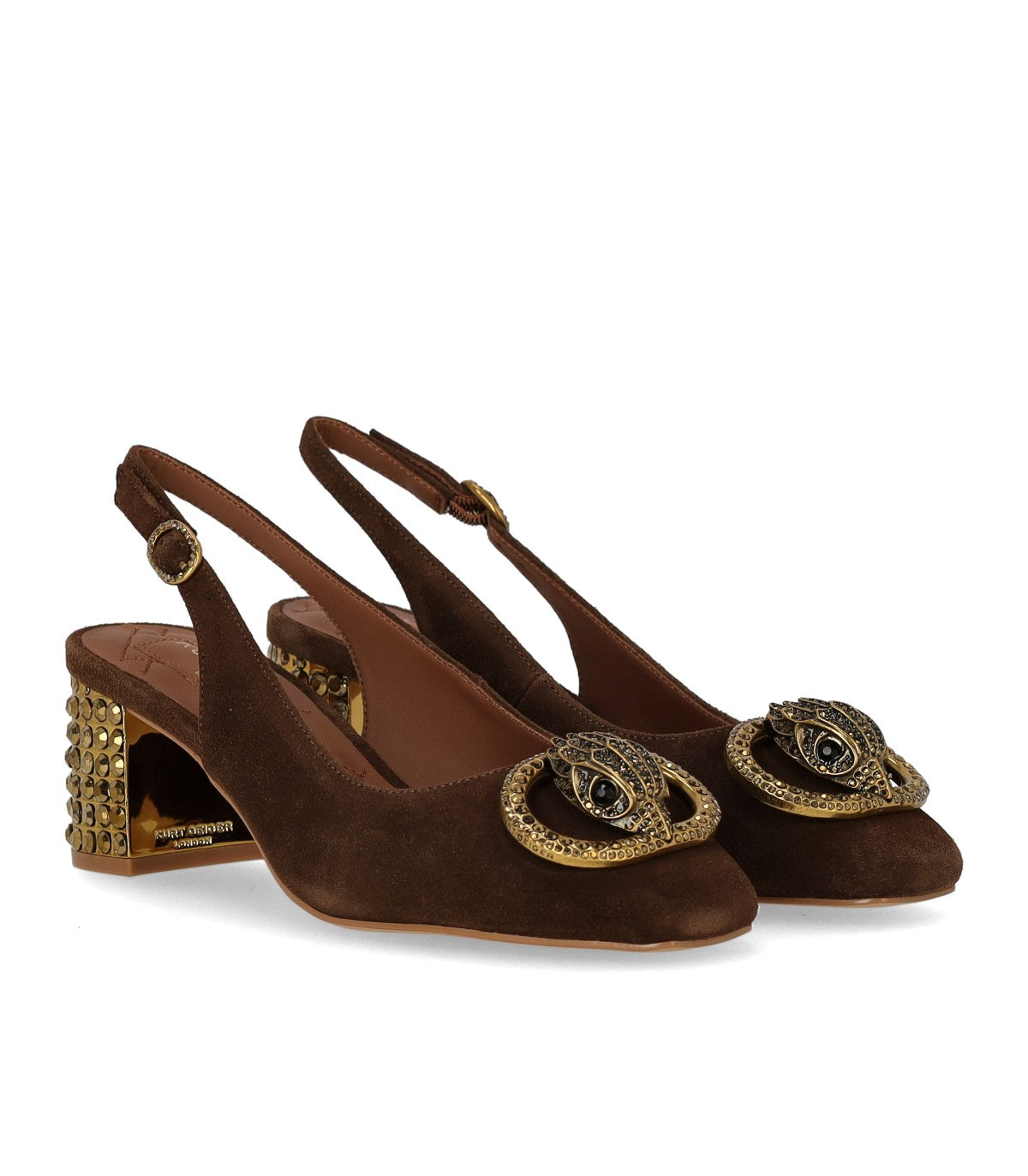 SLINGBACK CHELSEA BLOCK EN DAIM MARRON KURT GEIGER