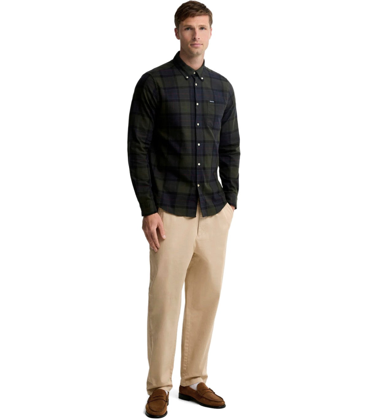 CHEMISE FORTROSE VERT BLEU BARBOUR