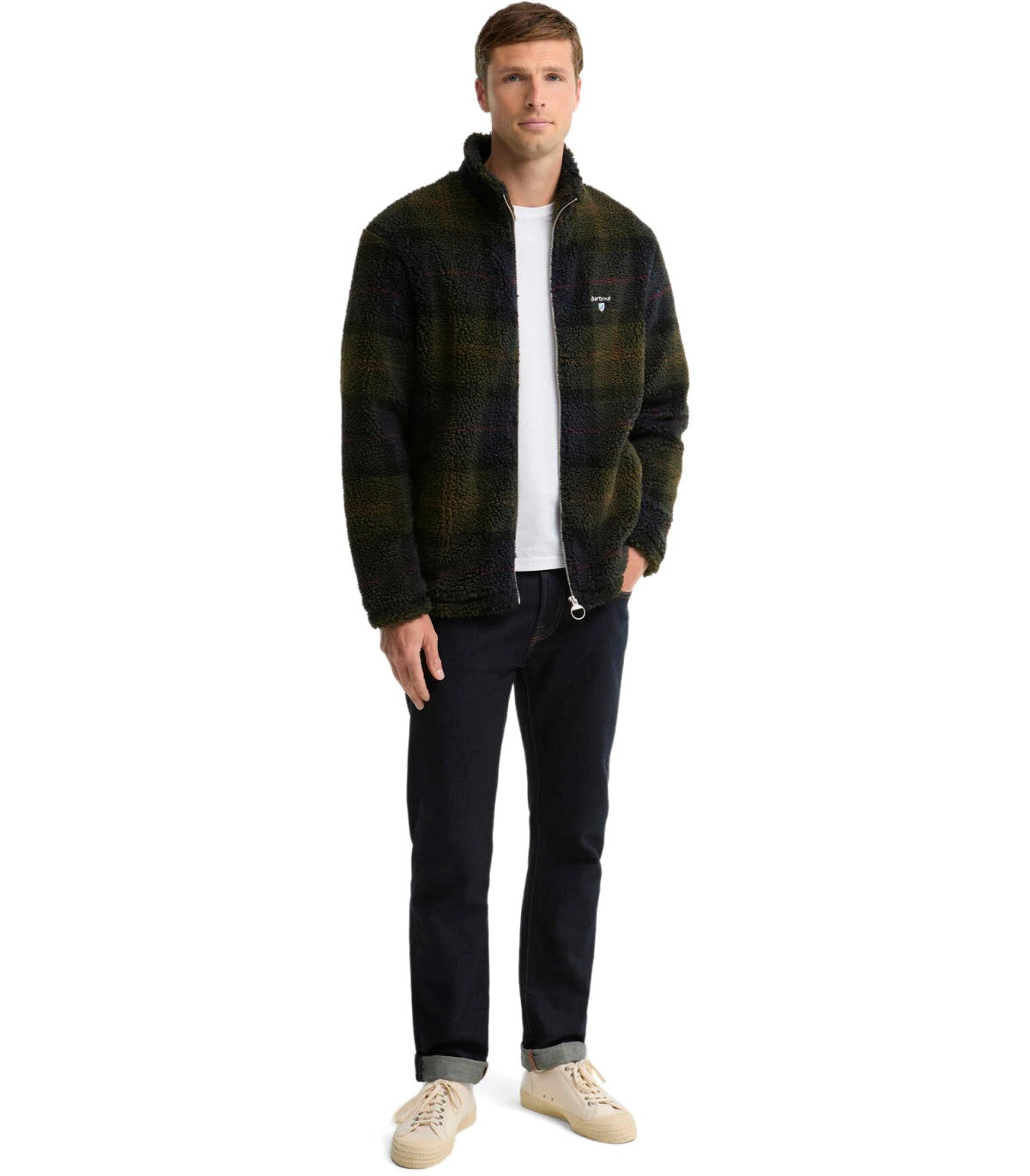 FLEECE TRUI TARTAN GROEN BARBOUR