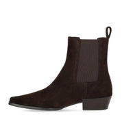 VELOUR SUEDE ANKLE BOOT IN BROWN STRATEGIA